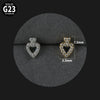 Titanium Alloy Love Water Drop Puncture Earrings With Heart Shape And Inlaid Zircon Electroplated