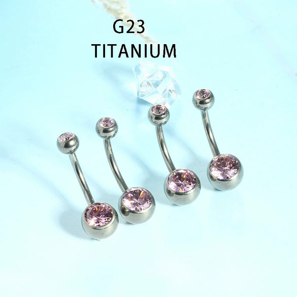Titanium Alloy Navel Ring Round Shape Puncture Jewelry
