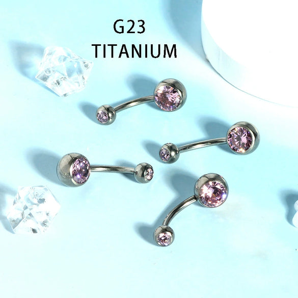 Titanium Alloy Navel Ring Round Shape Puncture Jewelry