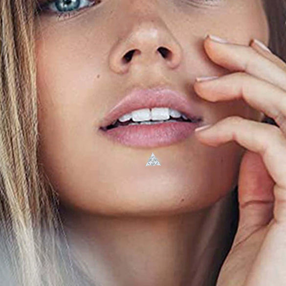 Titanium Alloy Opal Geometric Unisex Electroplated Cartilage Earrings And Lip Nails