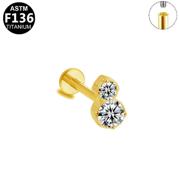 Titanium Alloy Opal Geometric Unisex Electroplated Cartilage Earrings And Lip Nails