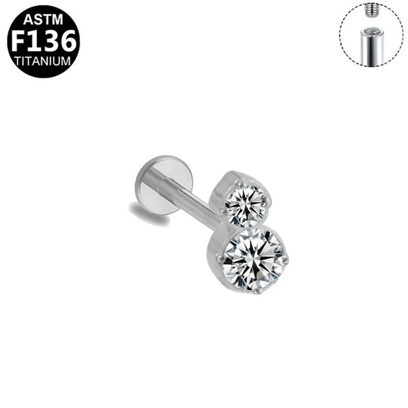 Titanium Alloy Opal Geometric Unisex Electroplated Cartilage Earrings And Lip Nails