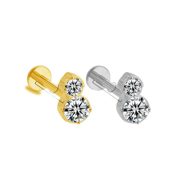 Titanium Alloy Opal Geometric Unisex Electroplated Cartilage Earrings And Lip Nails