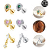 Titanium Alloy Piercing Earrings With Heart Bow And Star Shapes Electroplated Design Versatile Style