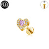 Titanium Alloy Piercing Earrings With Heart Bow And Star Shapes Electroplated Design Versatile Style