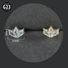Titanium Alloy Piercing Earrings With Water Drop Rhombus Heart Crown Shape Inlaid Zircon And Electroplating Treatment