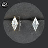 Titanium Alloy Piercing Earrings With Water Drop Rhombus Heart Crown Shape Inlaid Zircon And Electroplating Treatment