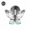 Titanium Alloy Zircon Butterfly Insect Shape Earring And Lip Nail For Unisex