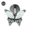 Titanium Alloy Zircon Butterfly Insect Shape Earring And Lip Nail For Unisex