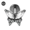 Titanium Alloy Zircon Butterfly Insect Shape Earring And Lip Nail For Unisex