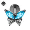Titanium Alloy Zircon Butterfly Insect Shape Earring And Lip Nail For Unisex