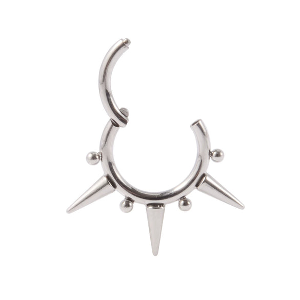 Titanium Closed Nose Ring And Earrings Welded Ball Pointed Cone Round Style Electroplated Unisex