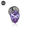 Titanium Drop Shape Zircon Puncture Earring