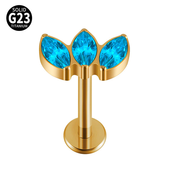 Titanium Electroplated Unisex Horse Eye Zircon Earrings And Inner Tooth Ear Bone Nail Earrings
