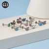 Titanium Electroplated Unisex Horse Eye Zircon Earrings And Inner Tooth Ear Bone Nail Earrings