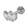 Titanium Electroplated Unisex Horse Eye Zircon Earrings And Inner Tooth Ear Bone Nail Earrings