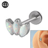Titanium Electroplated Unisex Horse Eye Zircon Earrings And Inner Tooth Ear Bone Nail Earrings
