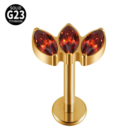 Titanium Electroplated Unisex Horse Eye Zircon Earrings And Inner Tooth Ear Bone Nail Earrings