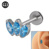 Titanium Electroplated Unisex Horse Eye Zircon Earrings And Inner Tooth Ear Bone Nail Earrings