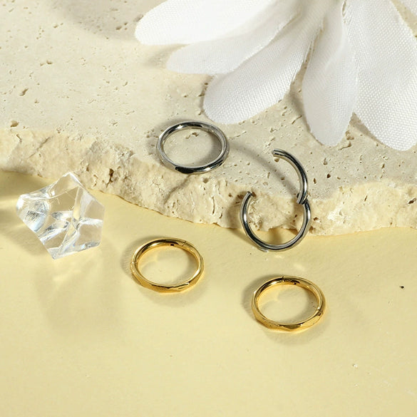 Titanium G23 Rhombus Polish Unisex Piercing Jewelry Nose Ring Earrings Lip Ring