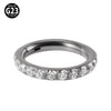 Titanium Geometric Carved Zircon Nose Ring Polishing Unisex Piercing Nose Ornament Ear Bone Ring