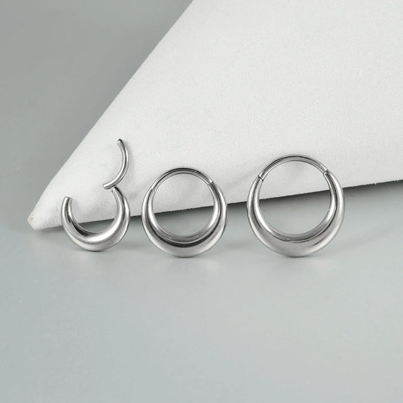 Titanium Geometric Glossy Electroplated Ear Buckle Ear Ring Nose Ring Universal Piercing Jewelry
