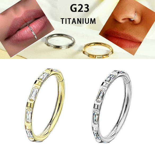 Titanium Geometric Nose Ring Clicker Earrings Lip Ring For Unisex With Polish Design