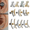 Titanium Geometric Style Polishing Lip Nail Earrings And Lip Ring Piercing Jewelry