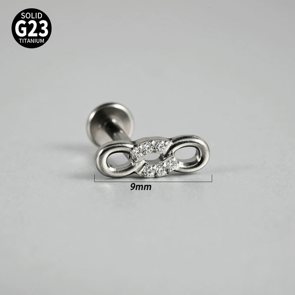Titanium Inner Tooth Lip Nail And Lip Ring Jewelry With Geometric Pattern And Electroplating Butterfly And Dog Footprint Inlaid Zircon