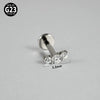 Titanium Inner Tooth Lip Nail And Lip Ring Jewelry With Geometric Pattern And Electroplating Butterfly And Dog Footprint Inlaid Zircon