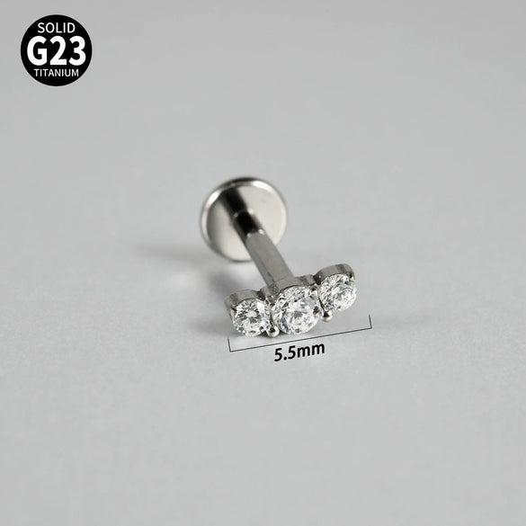 Titanium Inner Tooth Lip Nail And Lip Ring Jewelry With Geometric Pattern And Electroplating Butterfly And Dog Footprint Inlaid Zircon