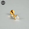 Titanium Inner Tooth Lip Nail And Lip Ring Jewelry With Geometric Pattern And Electroplating Butterfly And Dog Footprint Inlaid Zircon