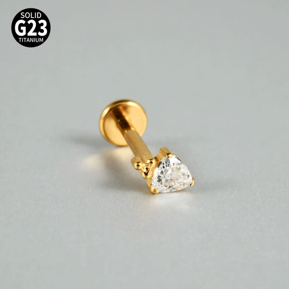 Titanium Inner Tooth Lip Nail And Lip Ring Jewelry With Geometric Pattern And Electroplating Butterfly And Dog Footprint Inlaid Zircon