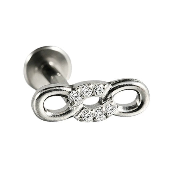 Titanium Inner Tooth Lip Nail And Lip Ring Jewelry With Geometric Pattern And Electroplating Butterfly And Dog Footprint Inlaid Zircon