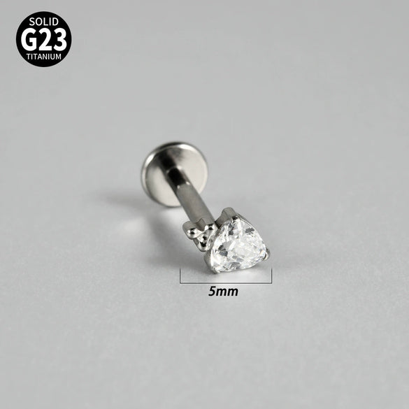 Titanium Inner Tooth Lip Nail And Lip Ring Jewelry With Geometric Pattern And Electroplating Butterfly And Dog Footprint Inlaid Zircon