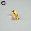 Titanium Inner Tooth Lip Nail And Lip Ring Jewelry With Geometric Pattern And Electroplating Butterfly And Dog Footprint Inlaid Zircon