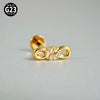 Titanium Inner Tooth Lip Nail And Lip Ring Jewelry With Geometric Pattern And Electroplating Butterfly And Dog Footprint Inlaid Zircon