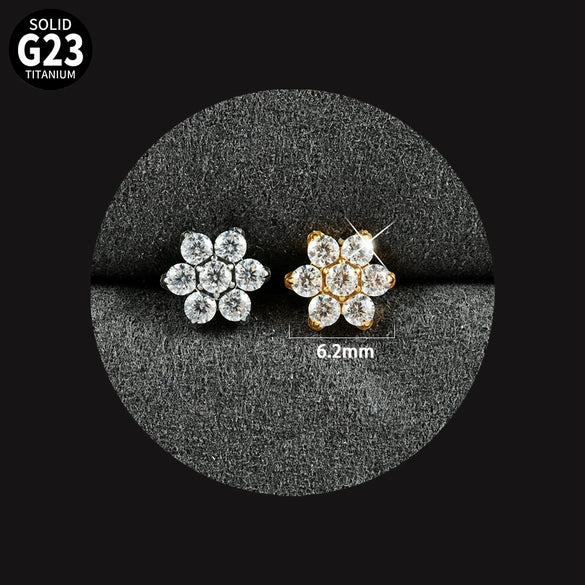 Titanium Inner Tooth Lip Nail And Lip Ring Jewelry With Geometric Pattern And Electroplating Treatment