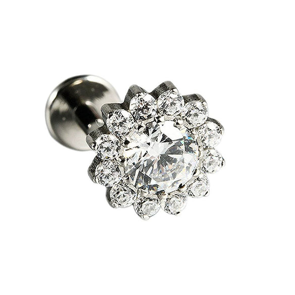 Titanium Inner Tooth Lip Nail And Lip Ring Jewelry With Geometric Pattern And Electroplating Treatment