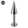 Titanium Internal Thread Pointed Cone Lip Nail Simple Ball Internal Tooth T Shaped Lip Ring Puncture With Geometric Style And Polishing Treatment