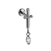 Titanium Jewelry With Geometric Style Electroplated Sword Pendant And Piercing Accessories