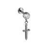 Titanium Jewelry With Geometric Style Electroplated Sword Pendant And Piercing Accessories