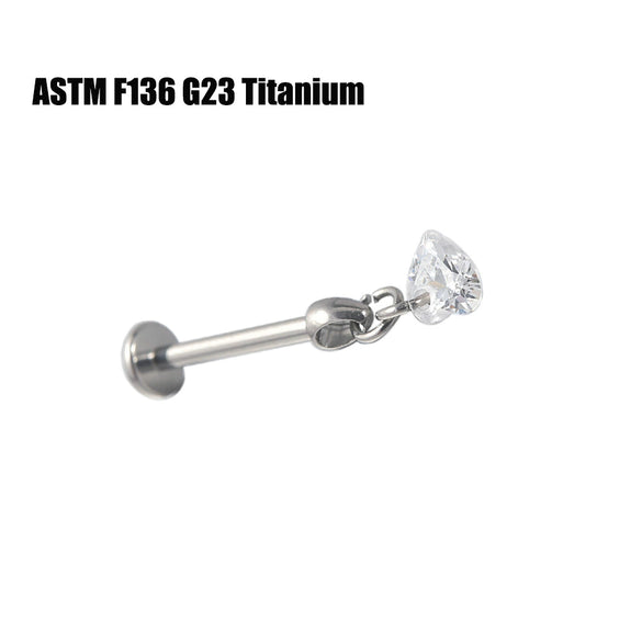 Titanium Lip Nail Ear Bone Nail Fashion Piercing Earrings With Serpentine Pattern And Zircon Design