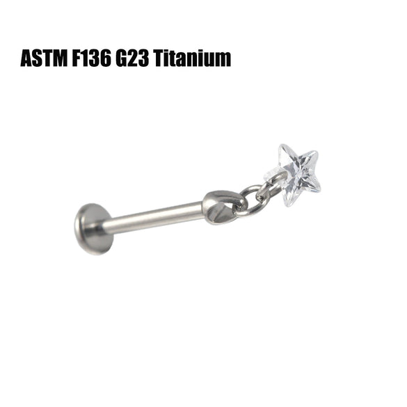 Titanium Lip Nail Ear Bone Nail Fashion Piercing Earrings With Serpentine Pattern And Zircon Design