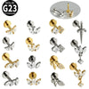 Titanium Lip Nail Ear Nail Puncture Decoration With Tshaped Rod And The Crown Pattern Electroplated