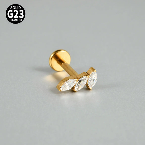Titanium Lip Nail Ear Nail Puncture Decoration With Tshaped Rod And The Crown Pattern Electroplated