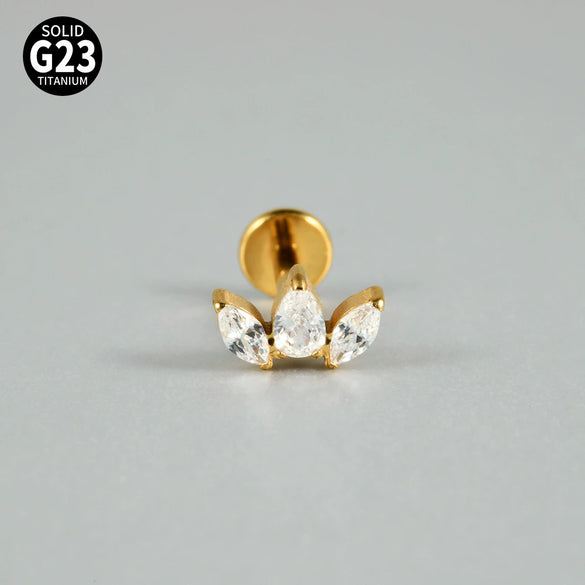 Titanium Lip Nail Ear Nail Puncture Decoration With Tshaped Rod And The Crown Pattern Electroplated