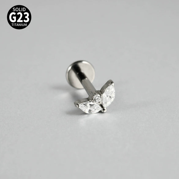 Titanium Lip Nail Ear Nail Puncture Decoration With Tshaped Rod And The Crown Pattern Electroplated