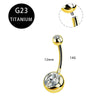 Titanium Navel Ring Ball Shape Unisex Body Piercing Jewelry Inlaid With Zircon