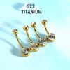 Titanium Navel Ring Ball Shape Unisex Body Piercing Jewelry Inlaid With Zircon